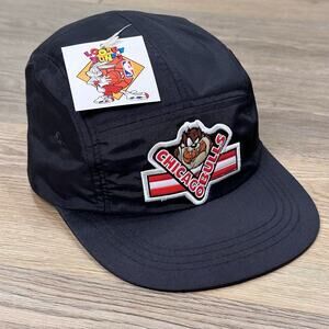 90s Vintage CHICAGO BULLS Hat Youth Strapback Taz Looney Tunes 5 Panel Camp NWT